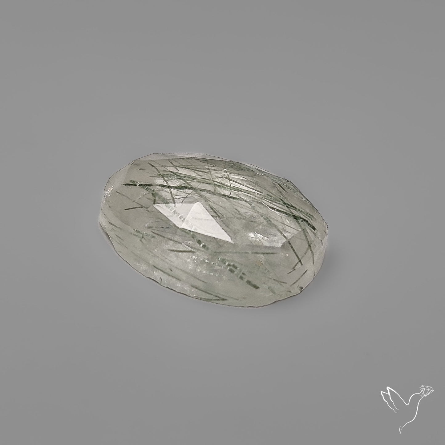 Rose Cut Green Rutilated Quartz