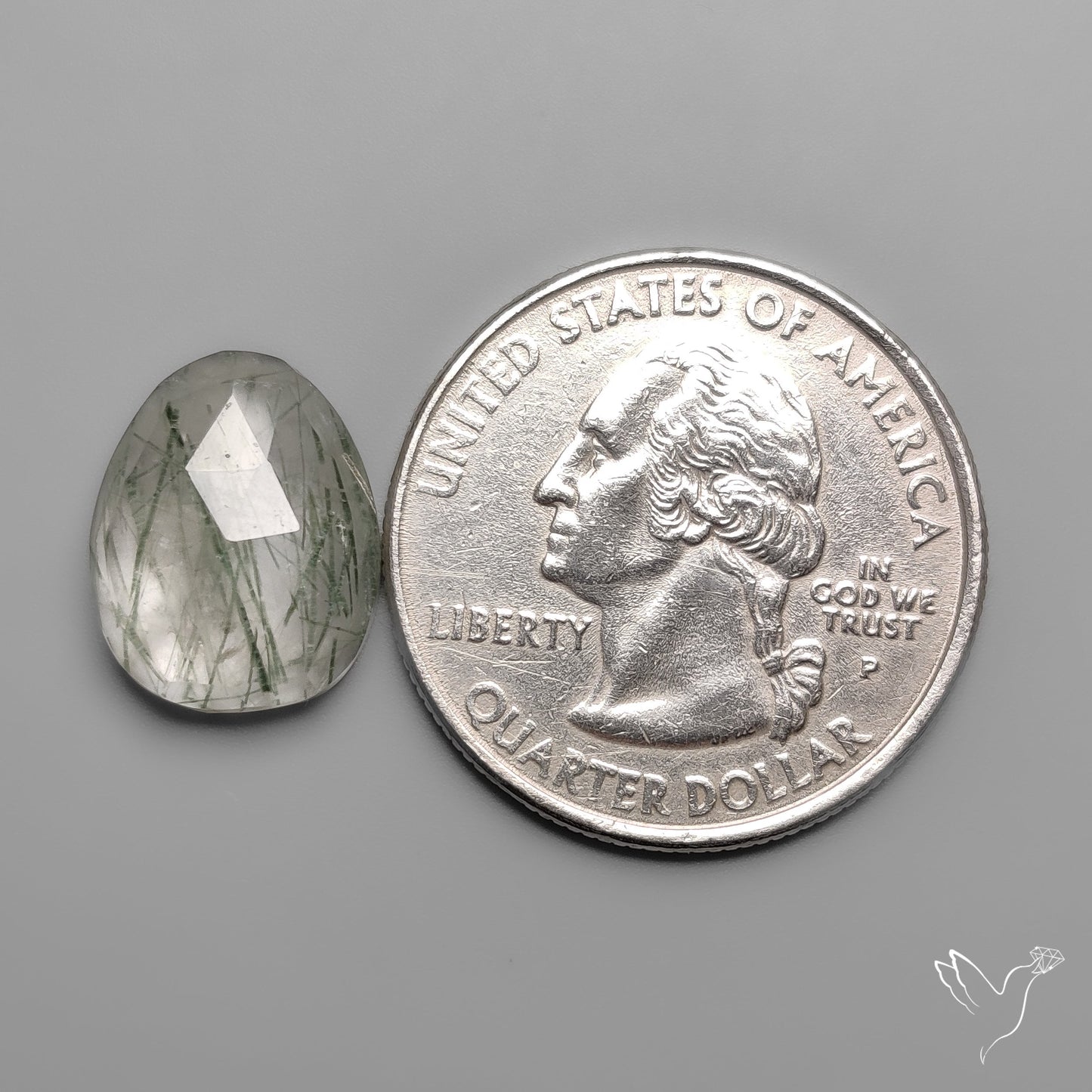 Rose Cut Green Rutilated Quartz