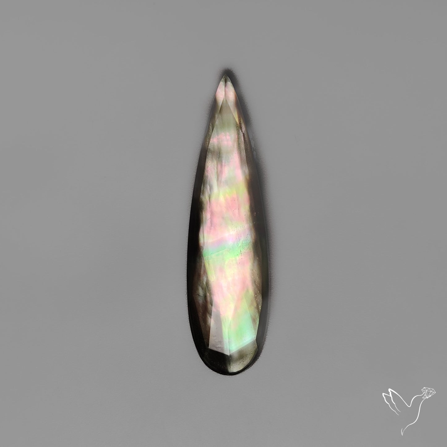 Rose Cut Himalayan Quartz With Black Mother Of Pearl Doublet