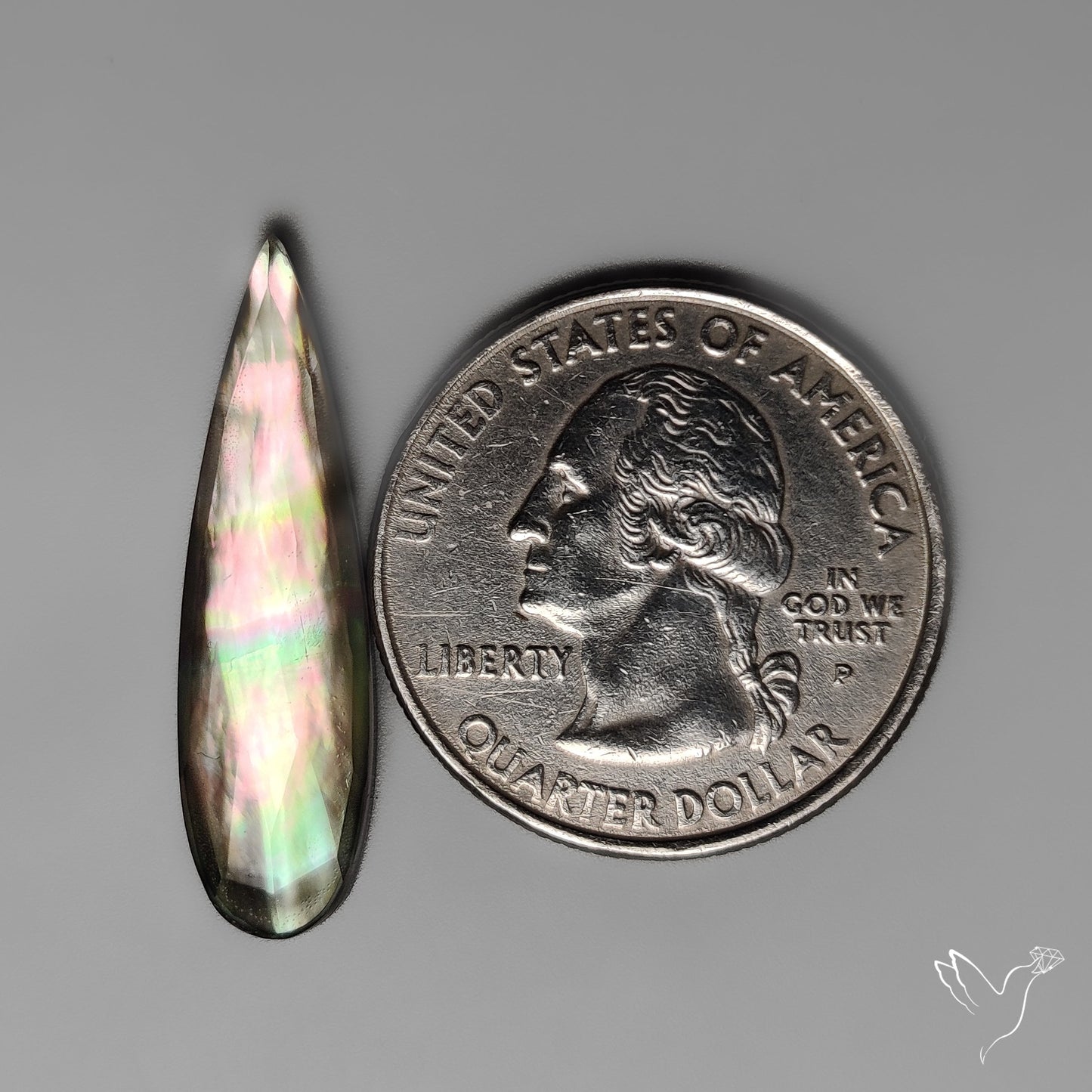 Rose Cut Himalayan Quartz With Black Mother Of Pearl Doublet
