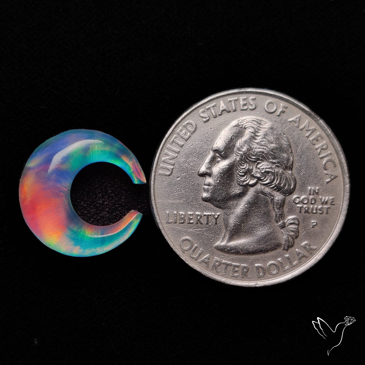 Aurora Opal Crescent Doublet