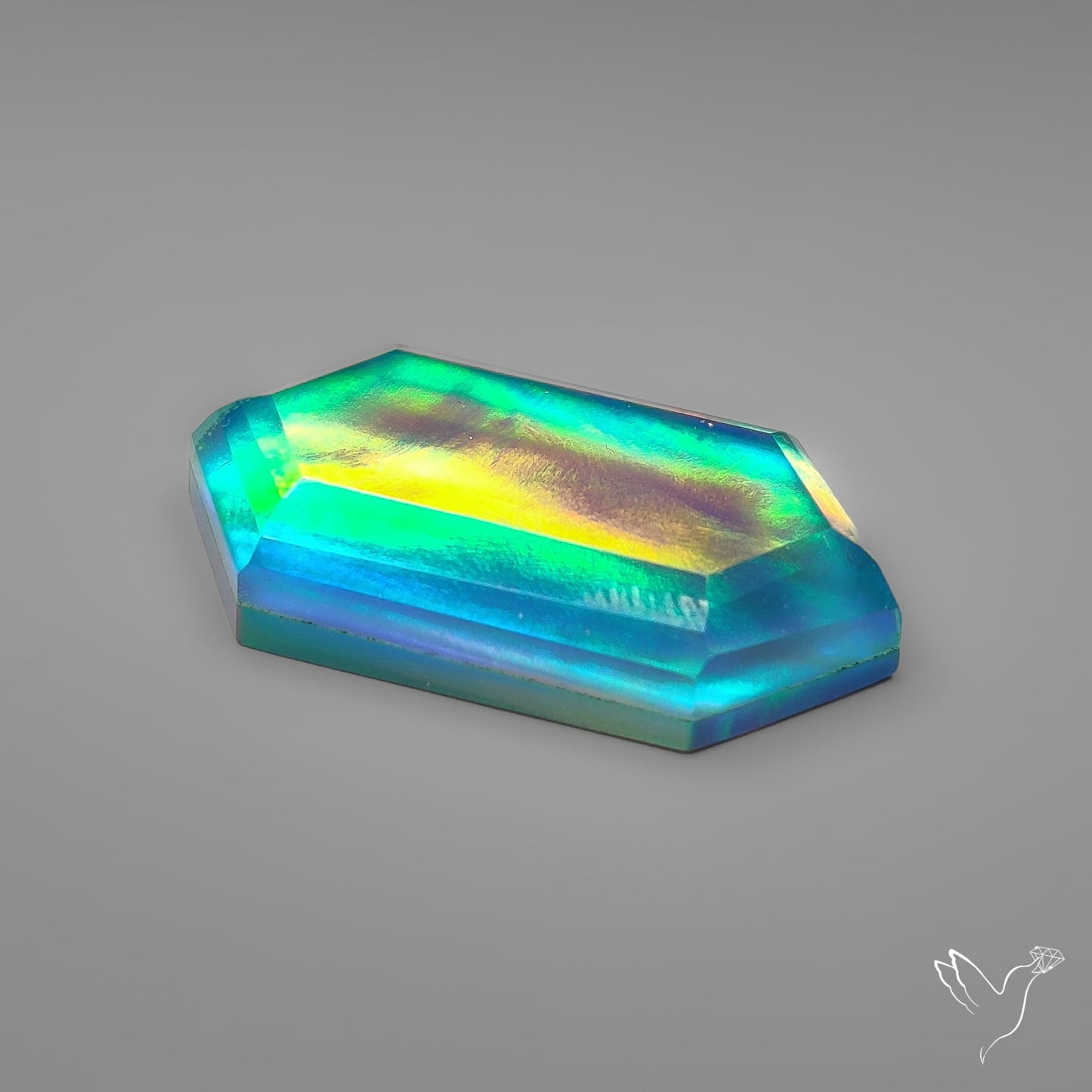 Step Cut Aurora Opal Doublet