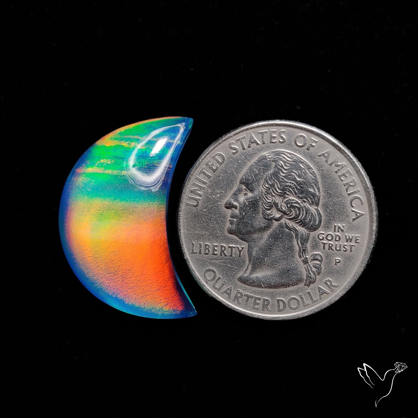 Aurora Opal Crescent Doublet