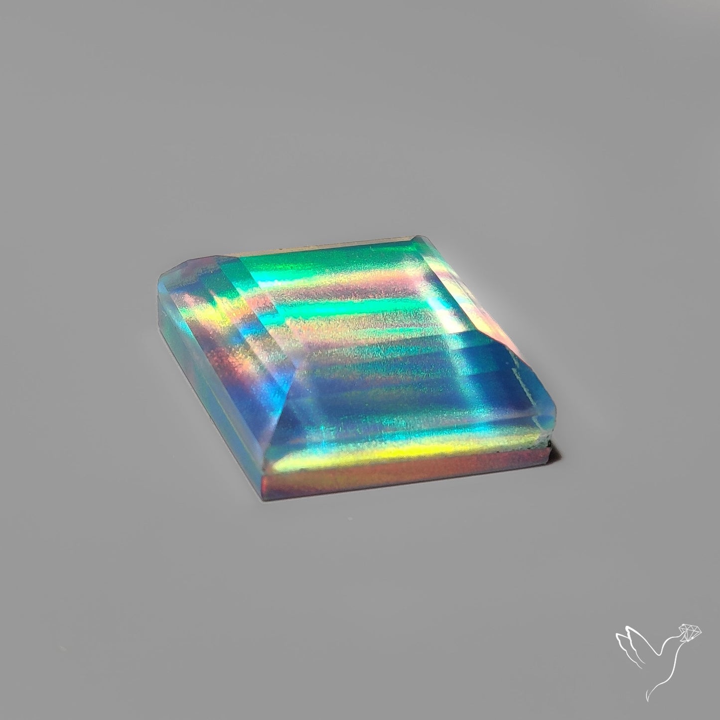 Step Cut Aurora Opal Doublet