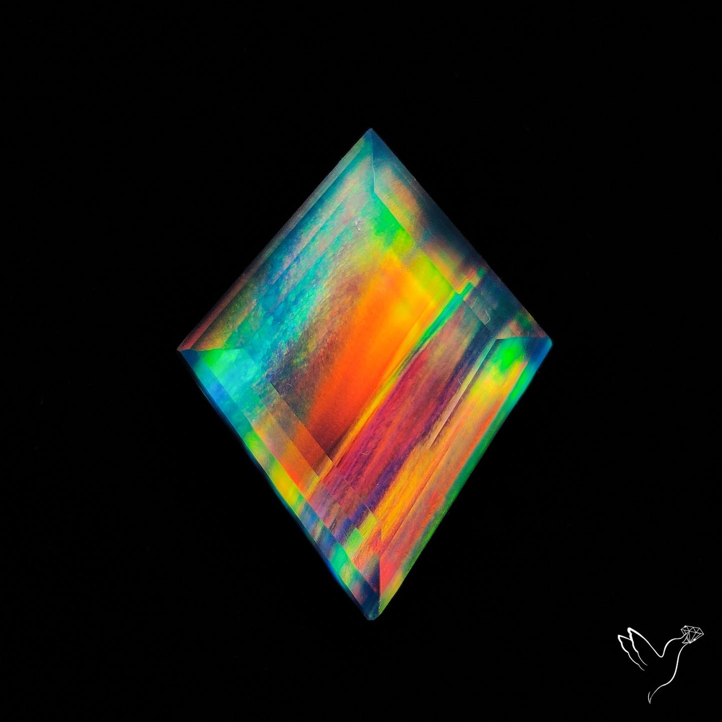 Step Cut Aurora Opal Doublet