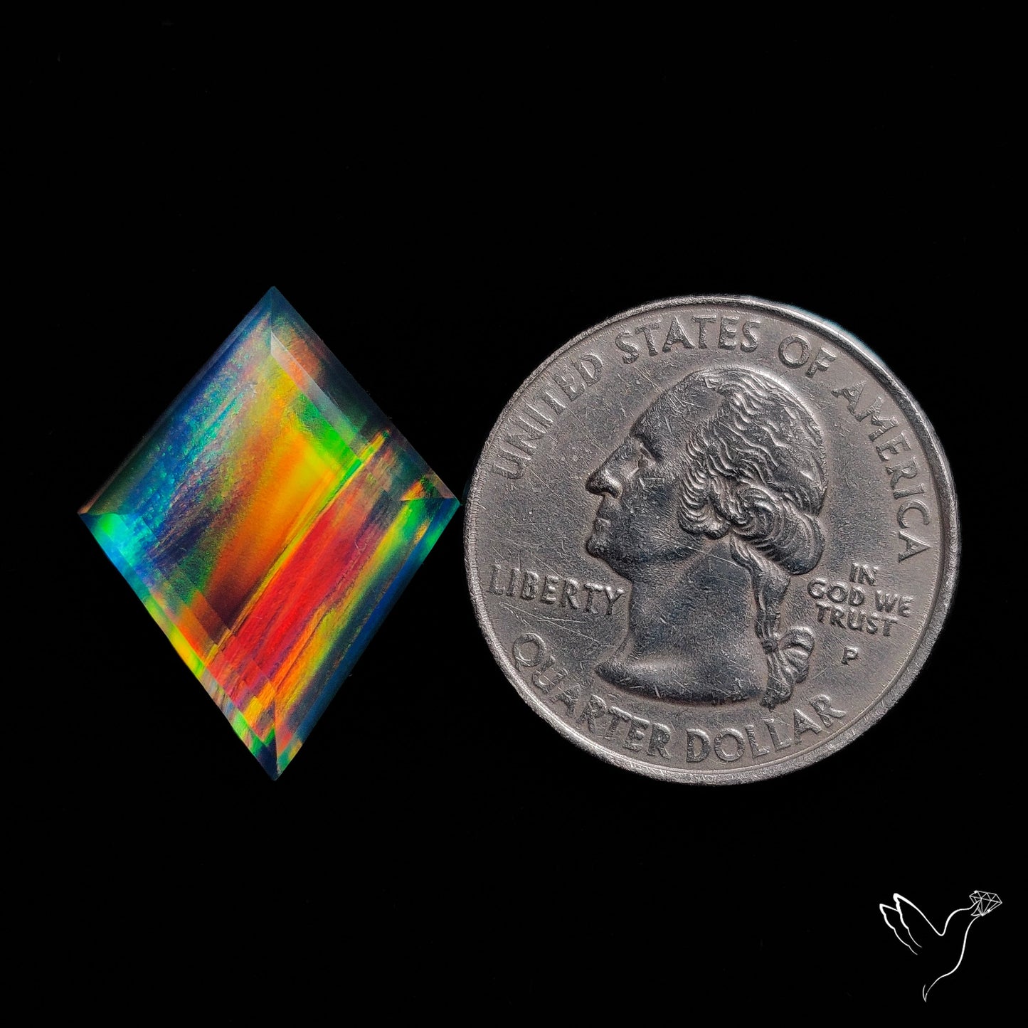 Step Cut Aurora Opal Doublet