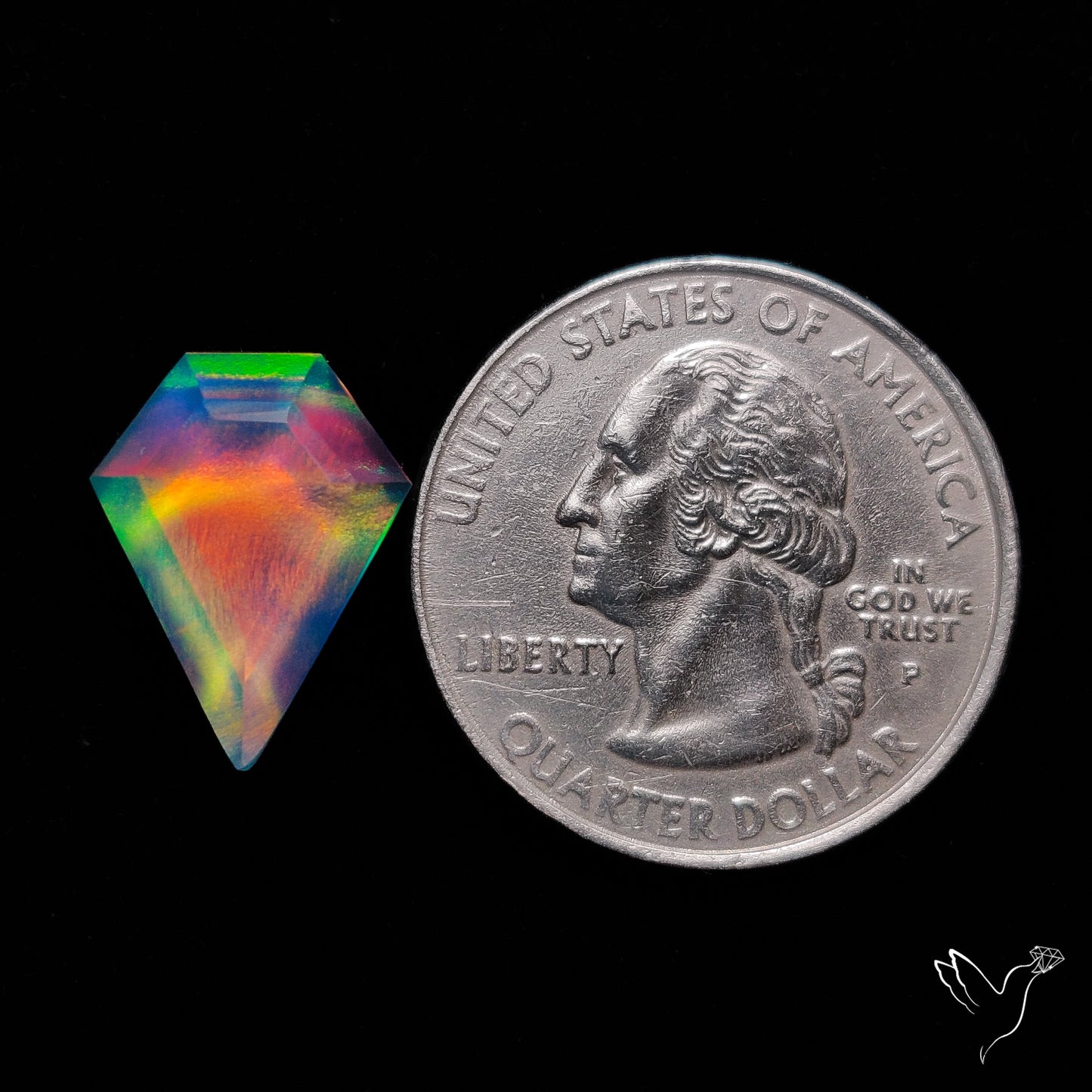 Step Cut Aurora Opal Coffin Doublet