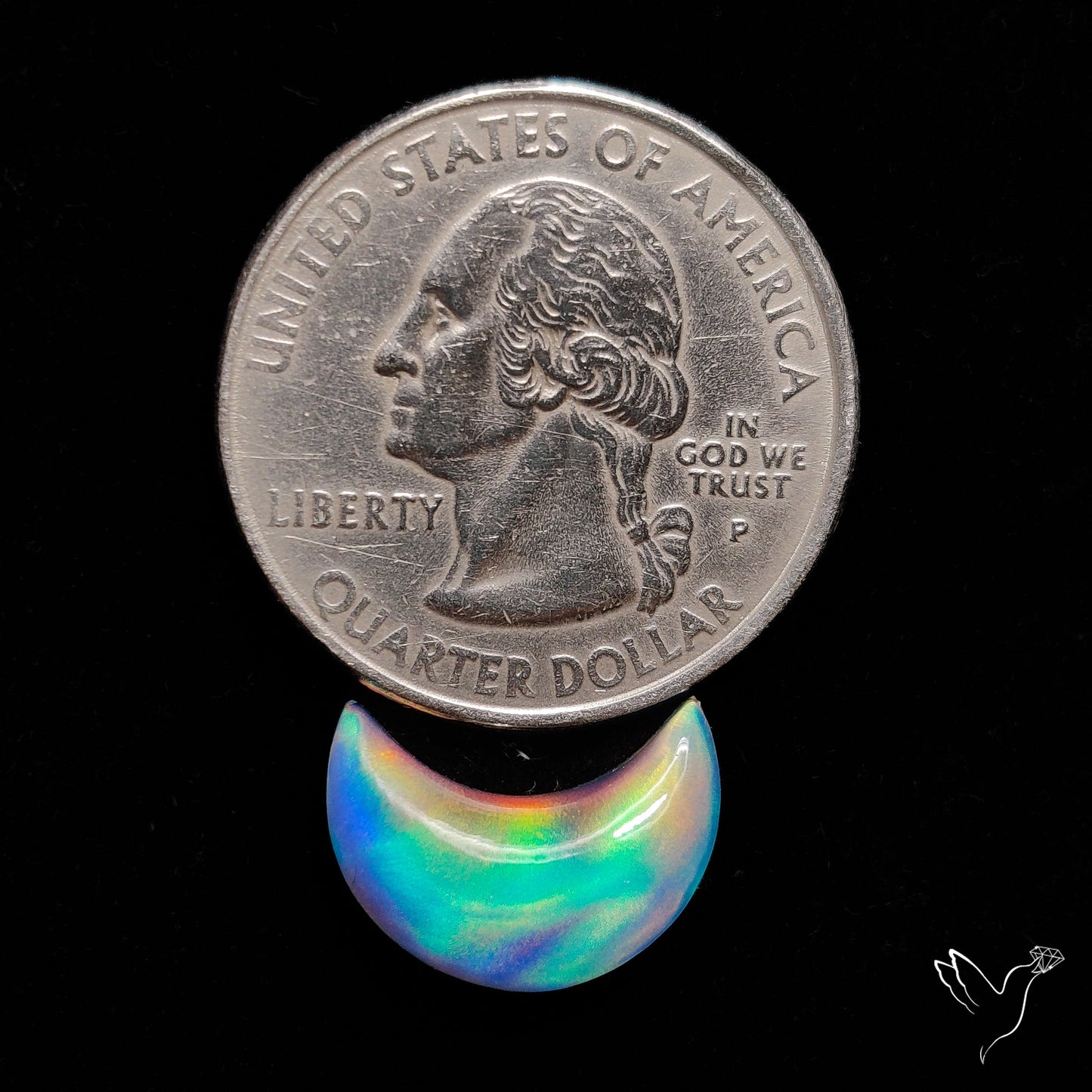 Aurora Opal Crescent Doublet