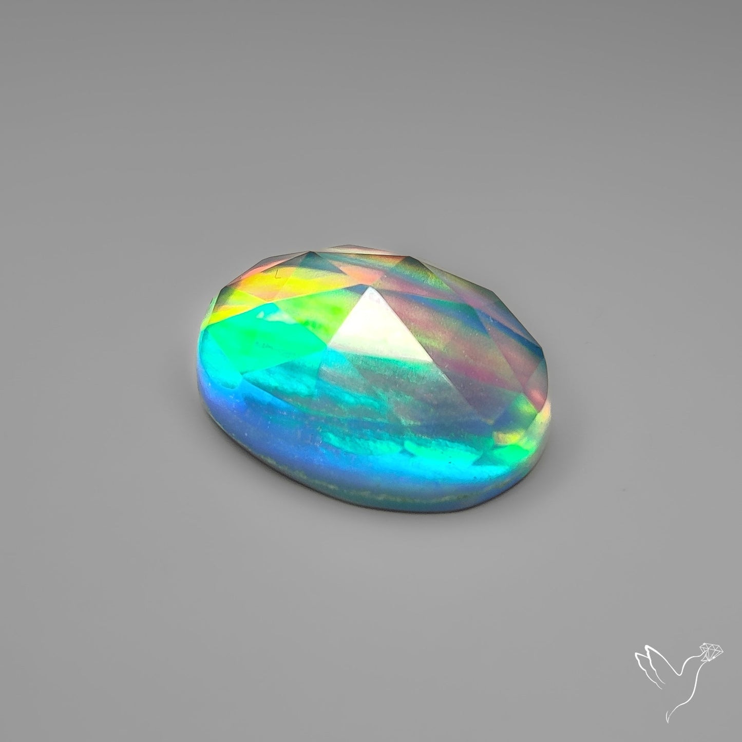 Rose Cut Aurora Opal Doublet