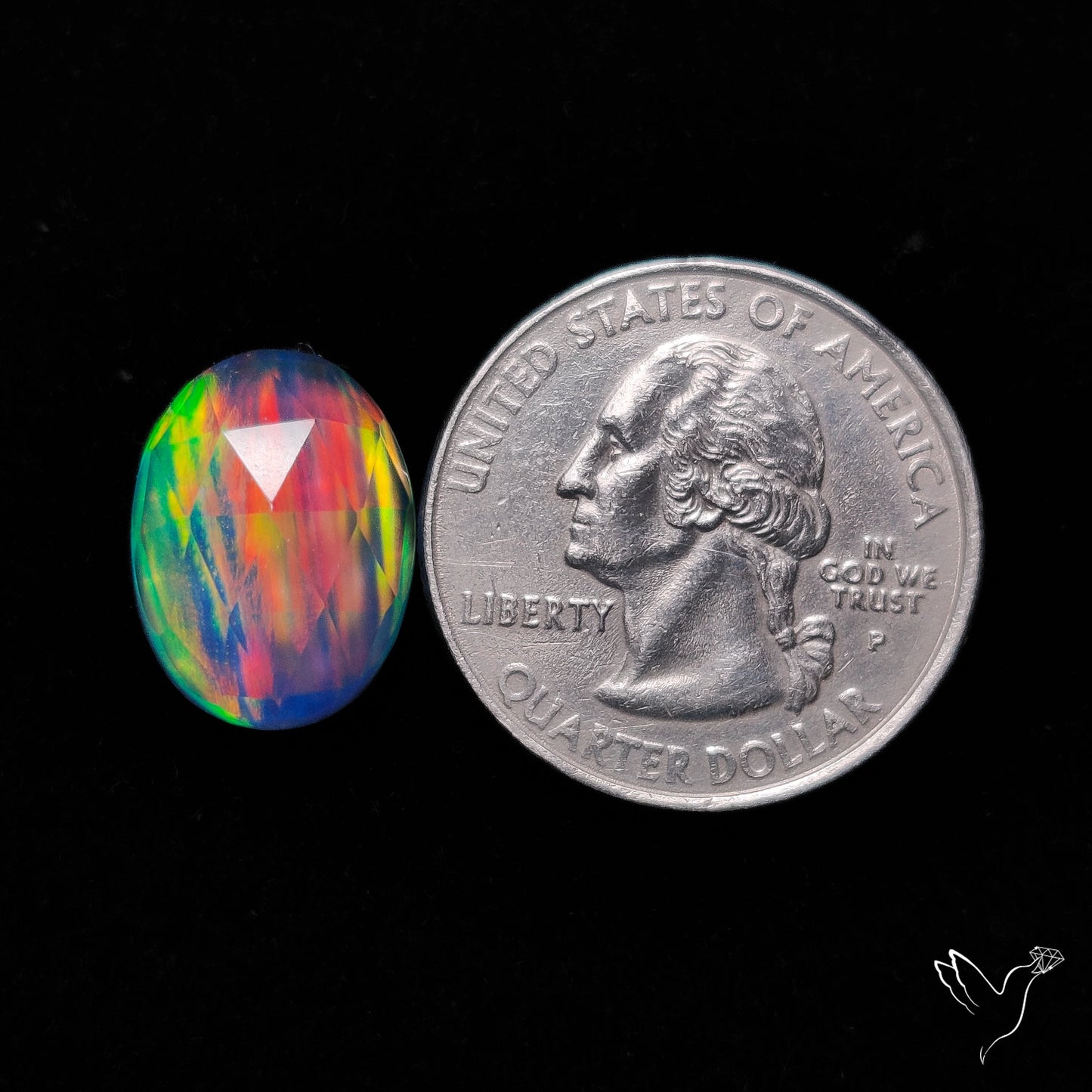 Rose Cut Aurora Opal Doublet