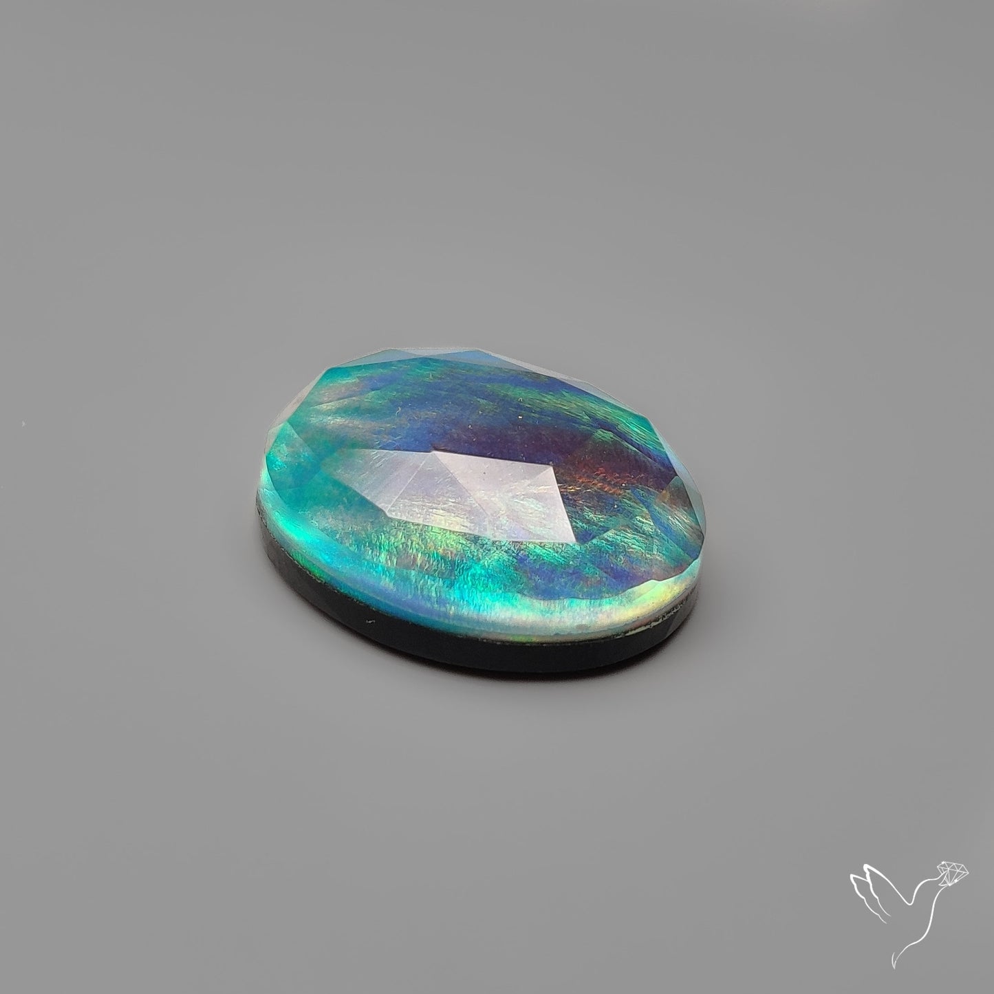 Rose Cut Aurora Opal Doublet