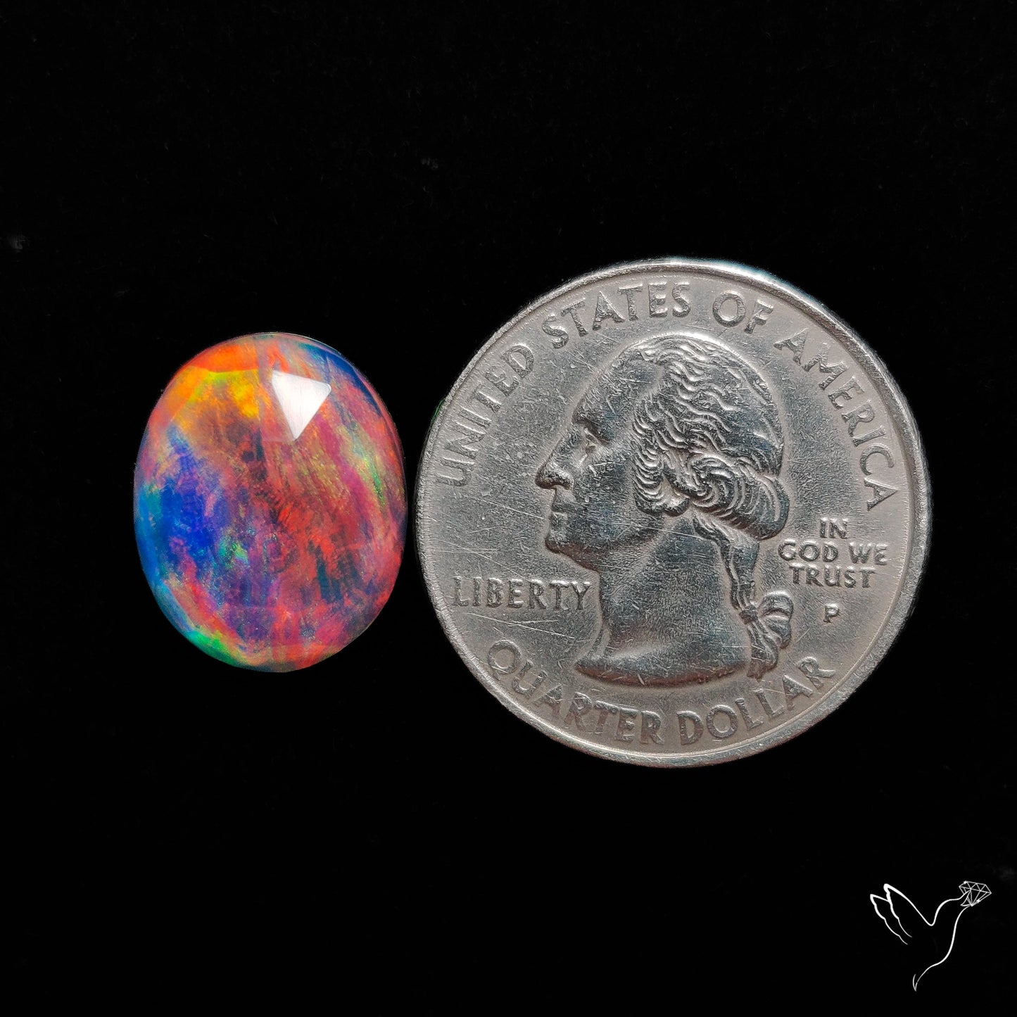 Rose Cut Aurora Opal Doublet