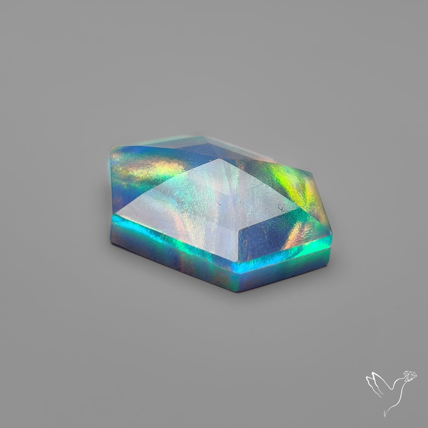 Rose Cut Aurora Opal Doublet