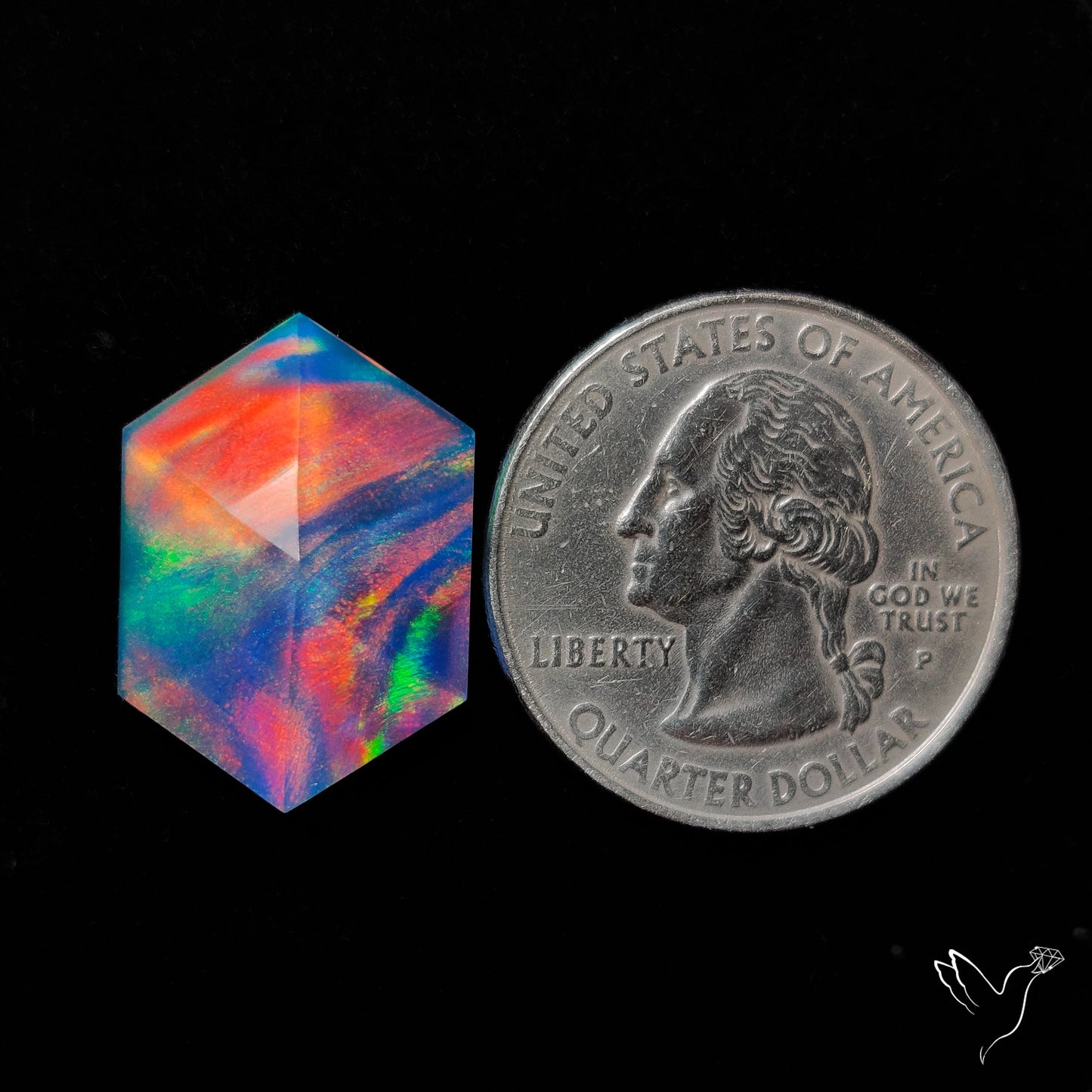 Rose Cut Aurora Opal Doublet