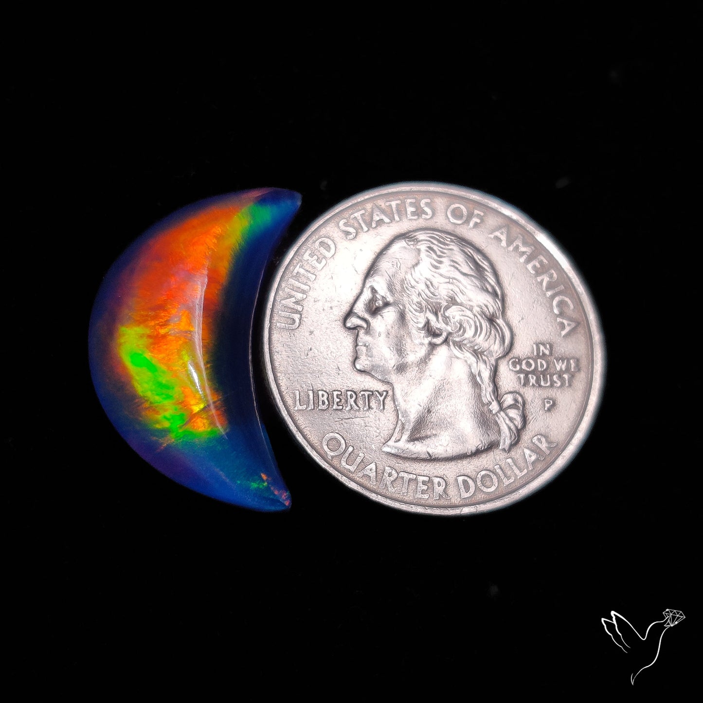 Aurora Opal Crescent Doublet