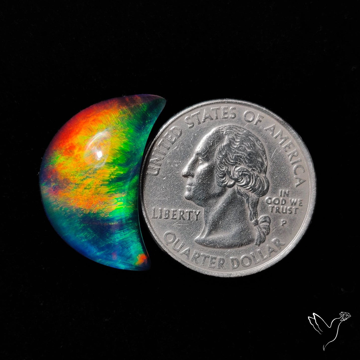 Aurora Opal Crescent Doublet