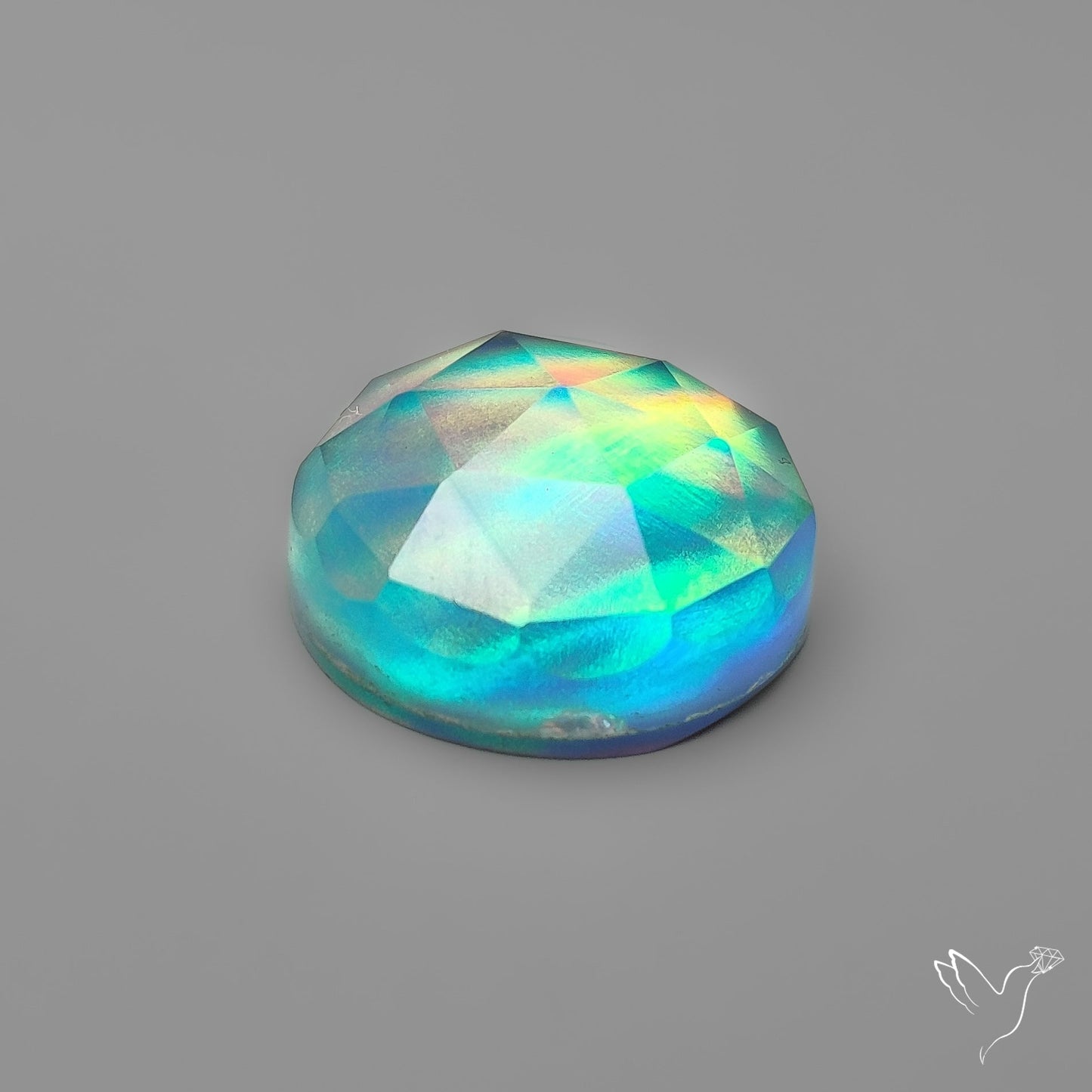 Rose Cut Aurora Opal Doublet