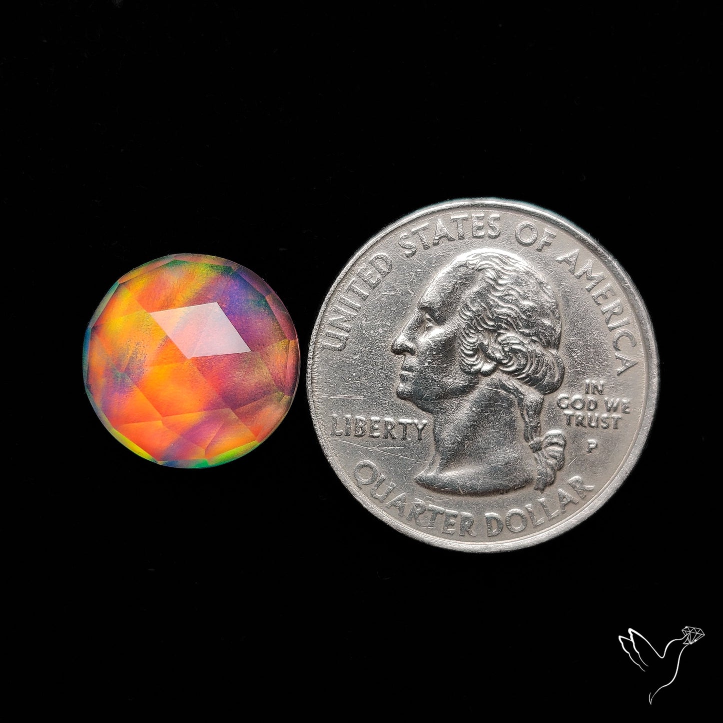 Rose Cut Aurora Opal Doublet