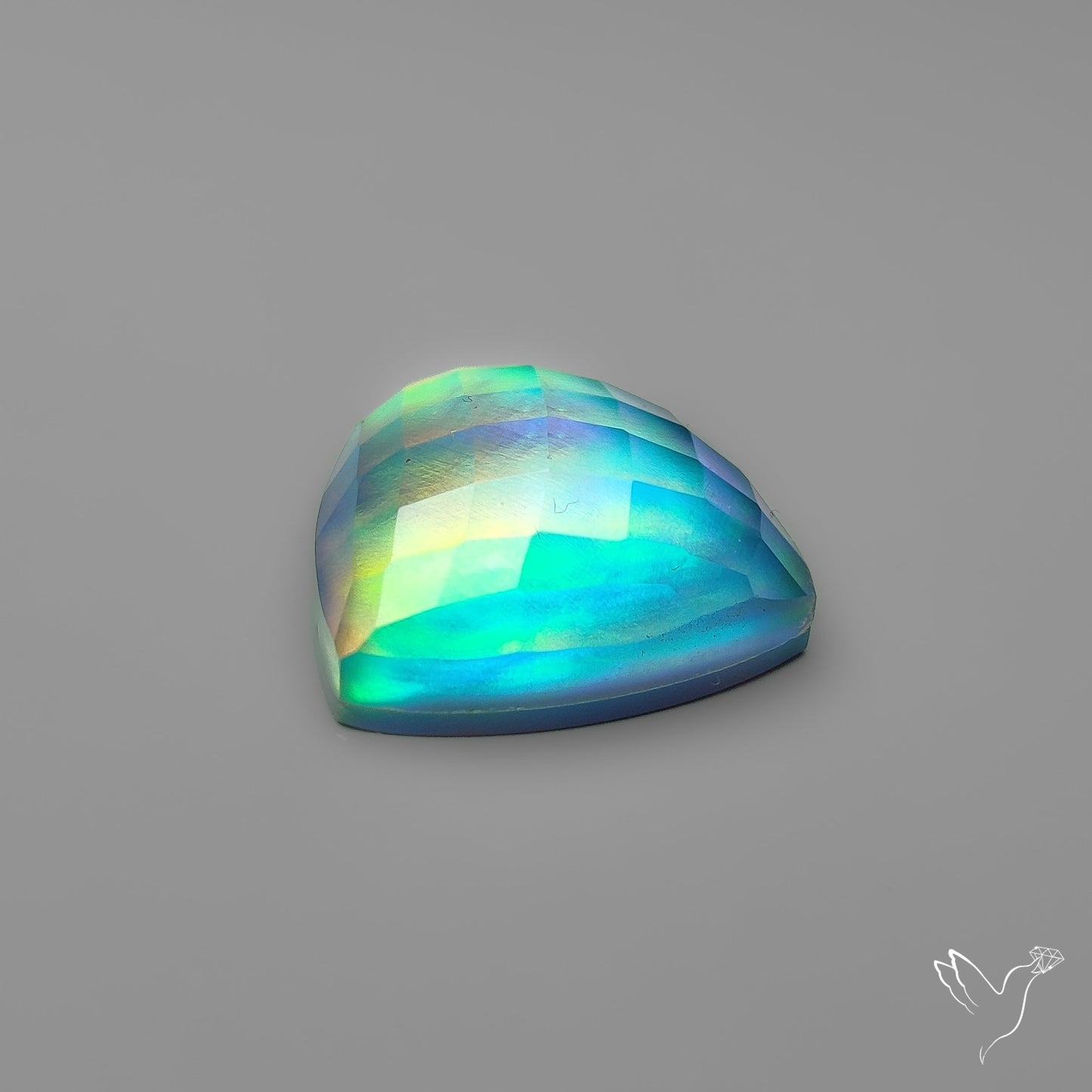 Rose Cut Aurora Opal Doublet