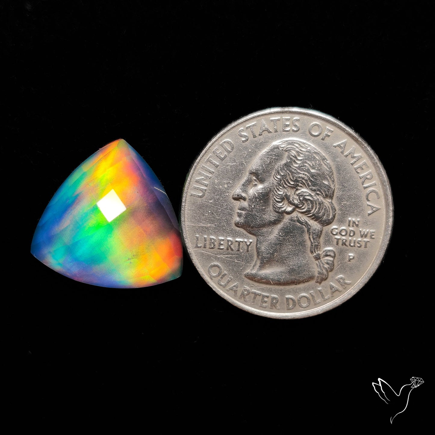 Rose Cut Aurora Opal Doublet