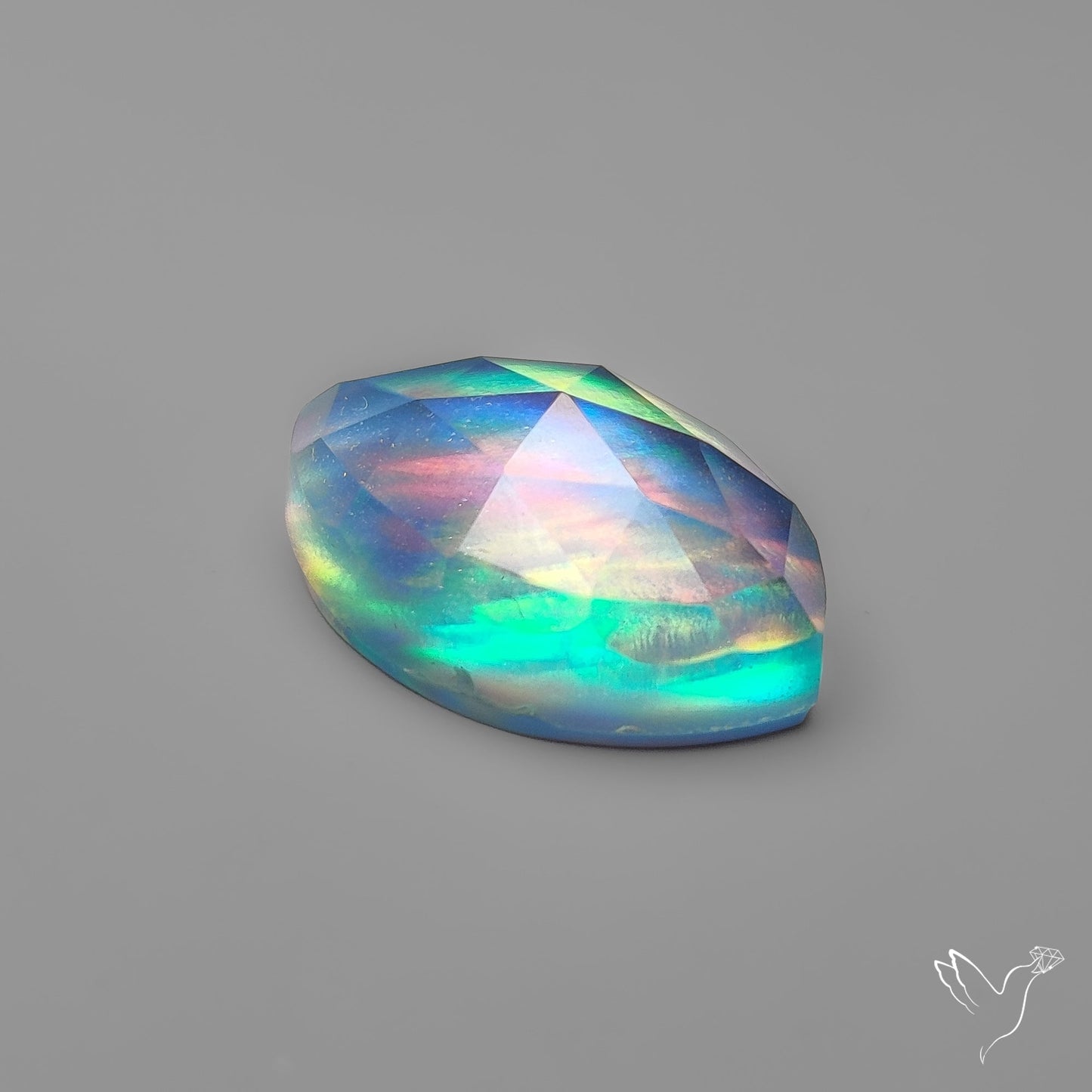 Rose Cut Aurora Opal Doublet