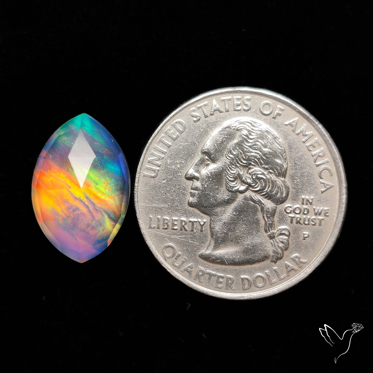 Rose Cut Aurora Opal Doublet