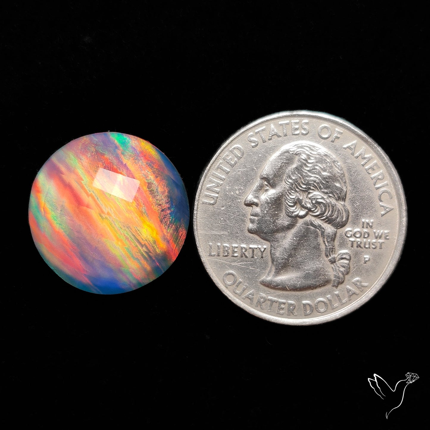 Rose Cut Aurora Opal Doublet