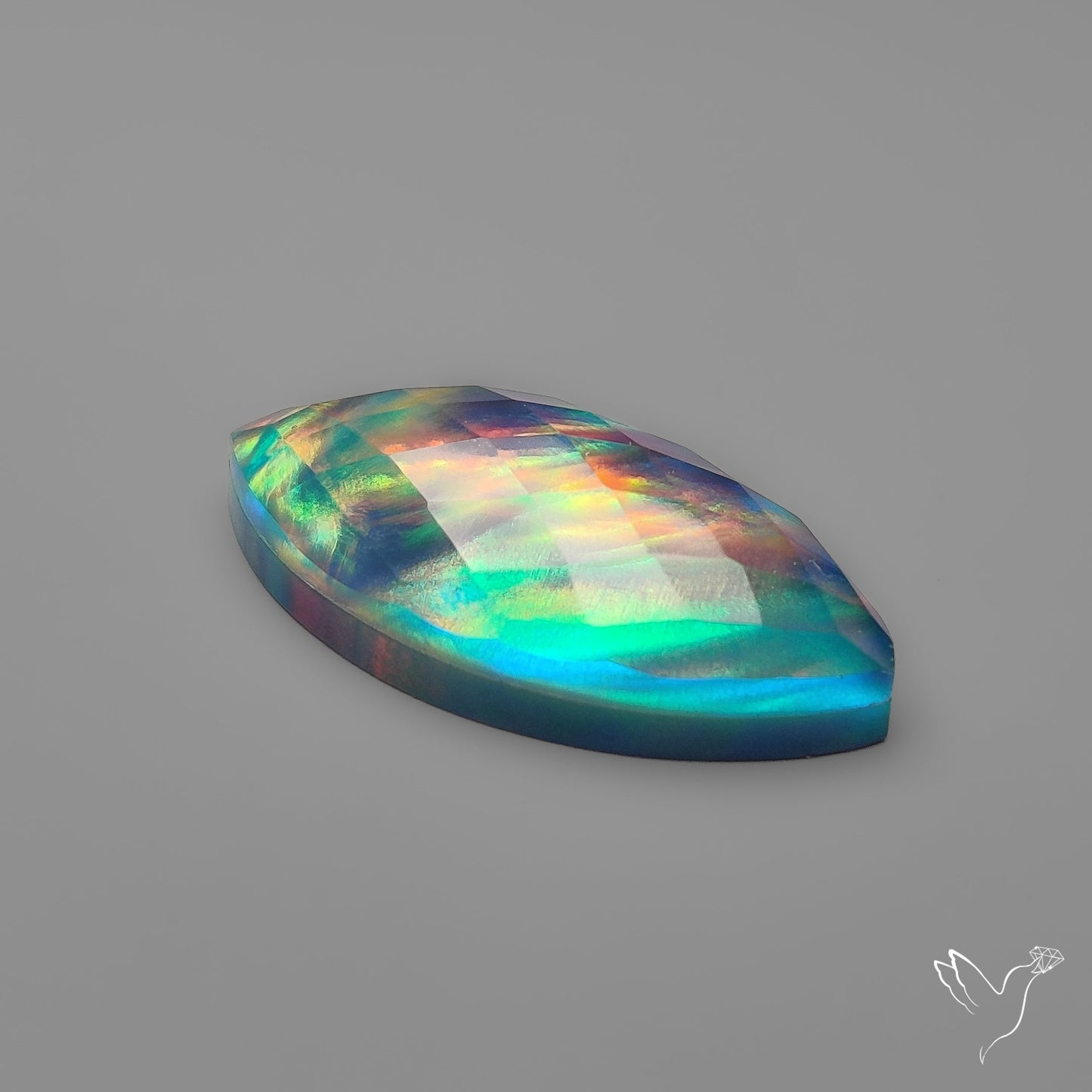 Rose Cut Aurora Opal Doublet