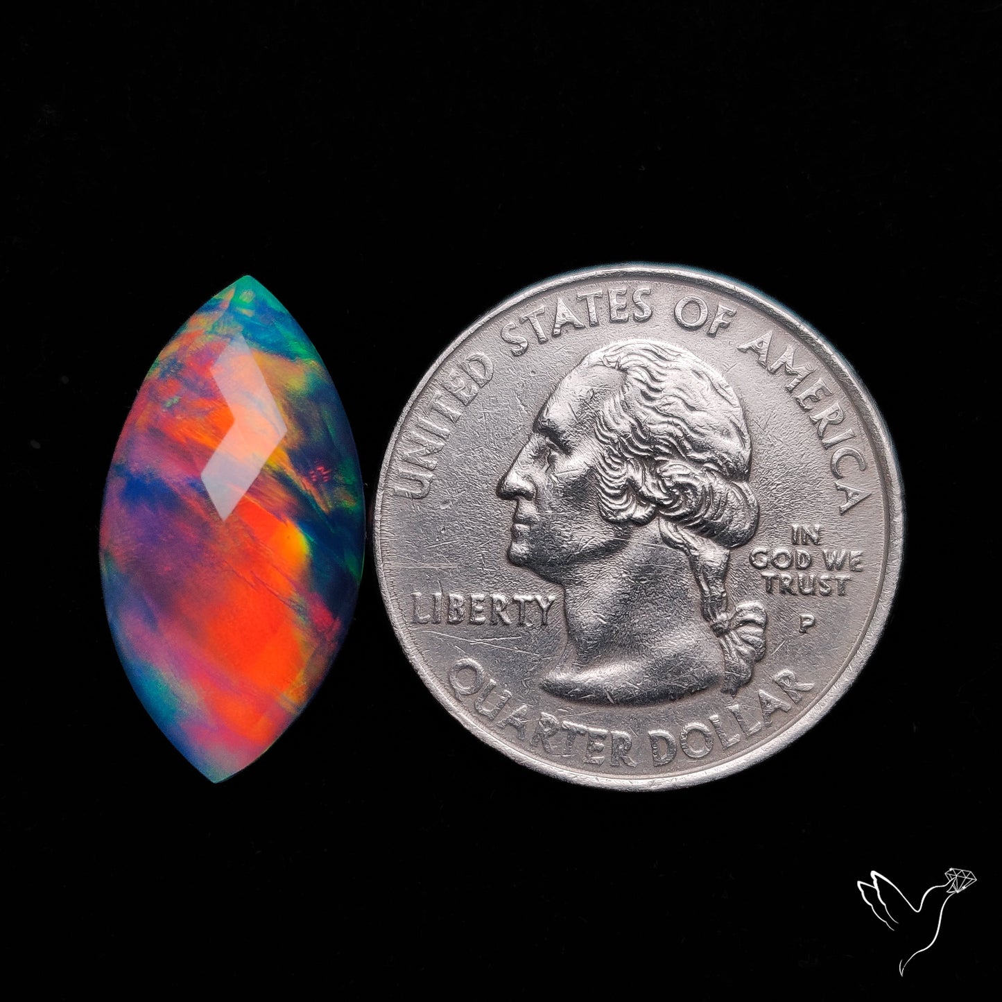 Rose Cut Aurora Opal Doublet
