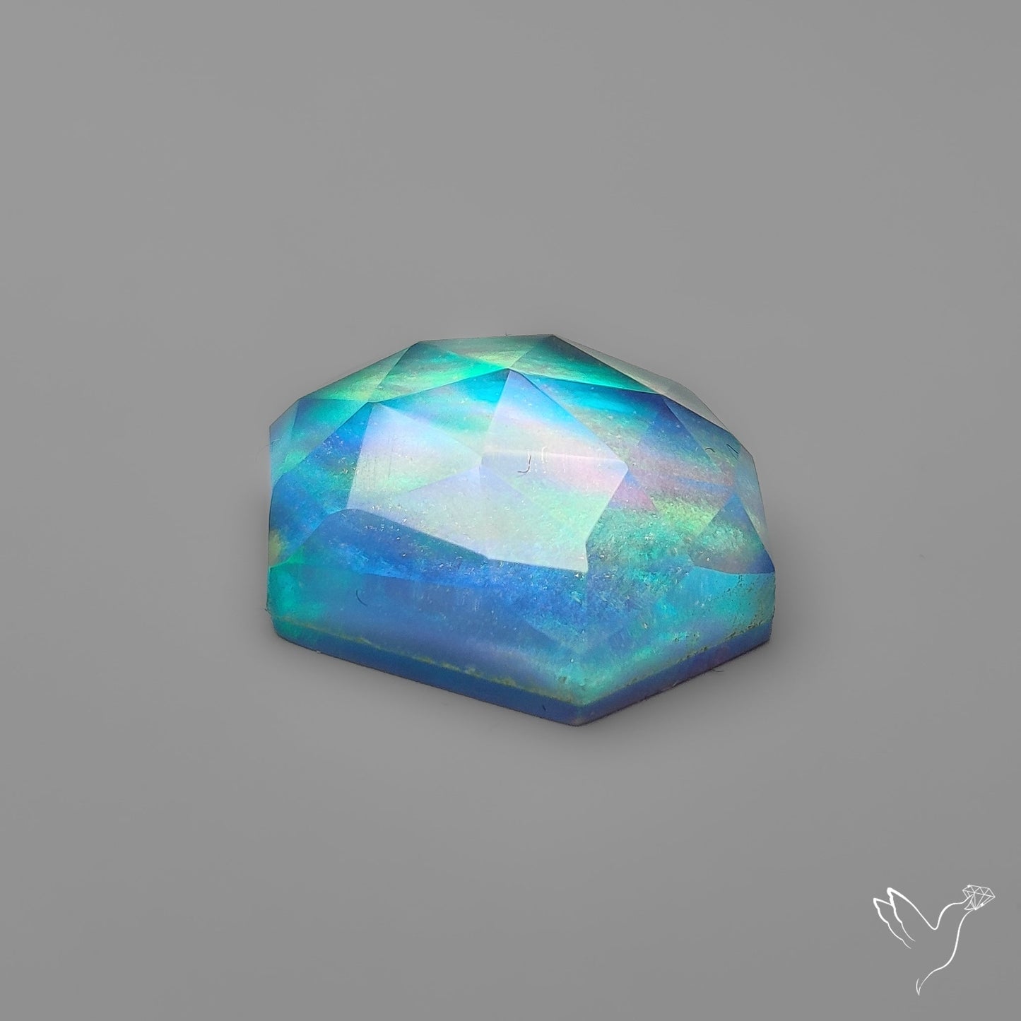 Rose Cut Aurora Opal Doublet