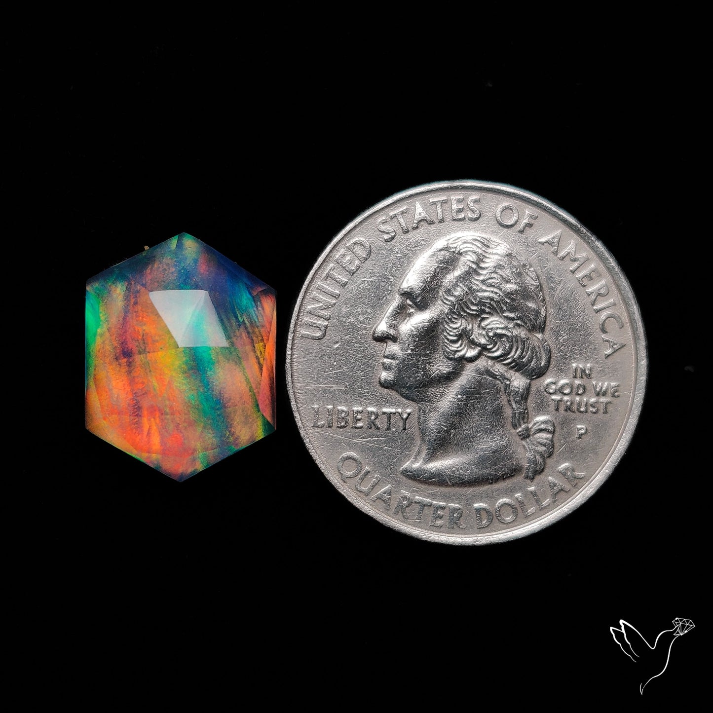 Rose Cut Aurora Opal Doublet