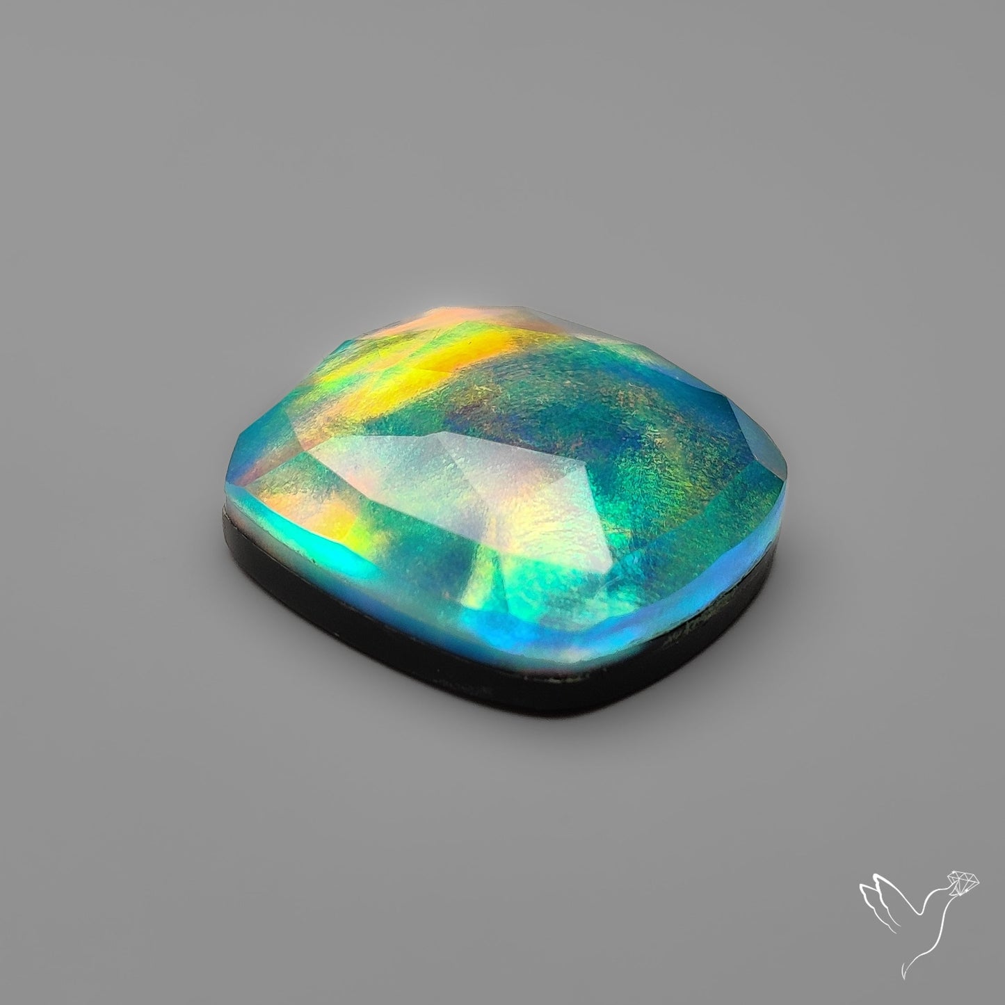 Rose Cut Aurora Opal Doublet