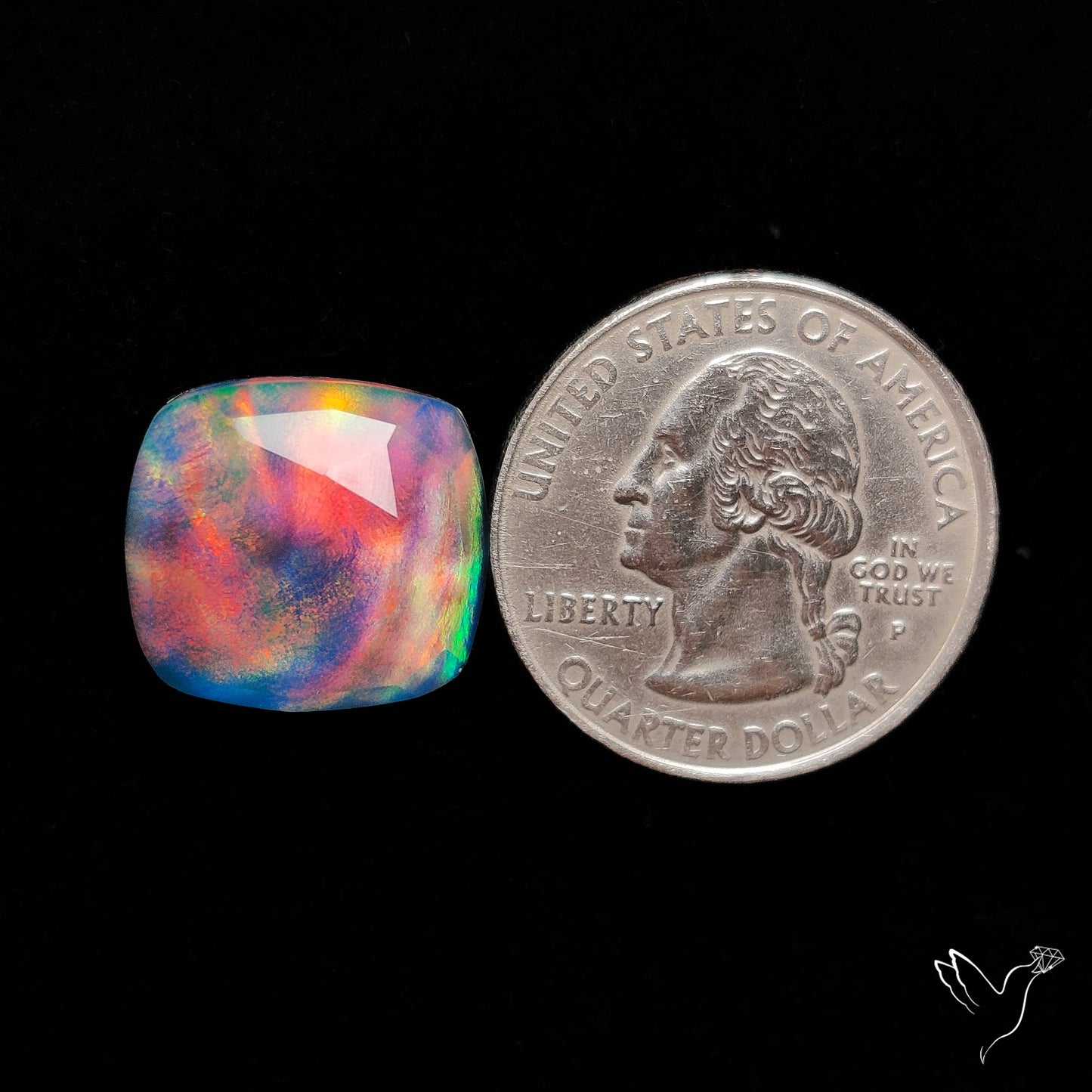 Rose Cut Aurora Opal Doublet