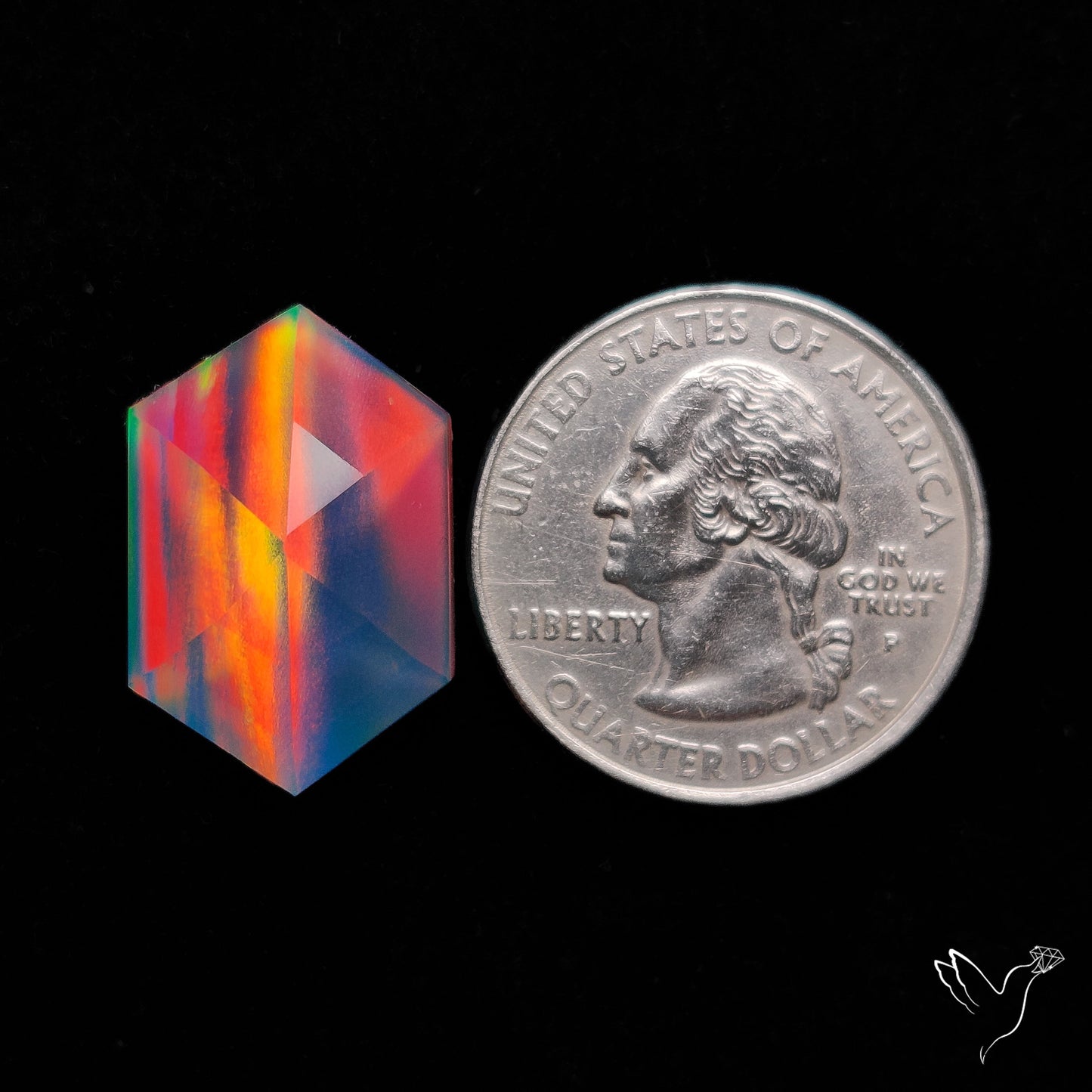 Rose Cut Aurora Opal Doublet