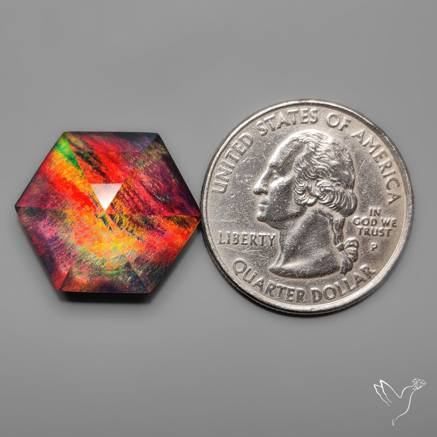 Rose Cut Aurora Opal Doublet