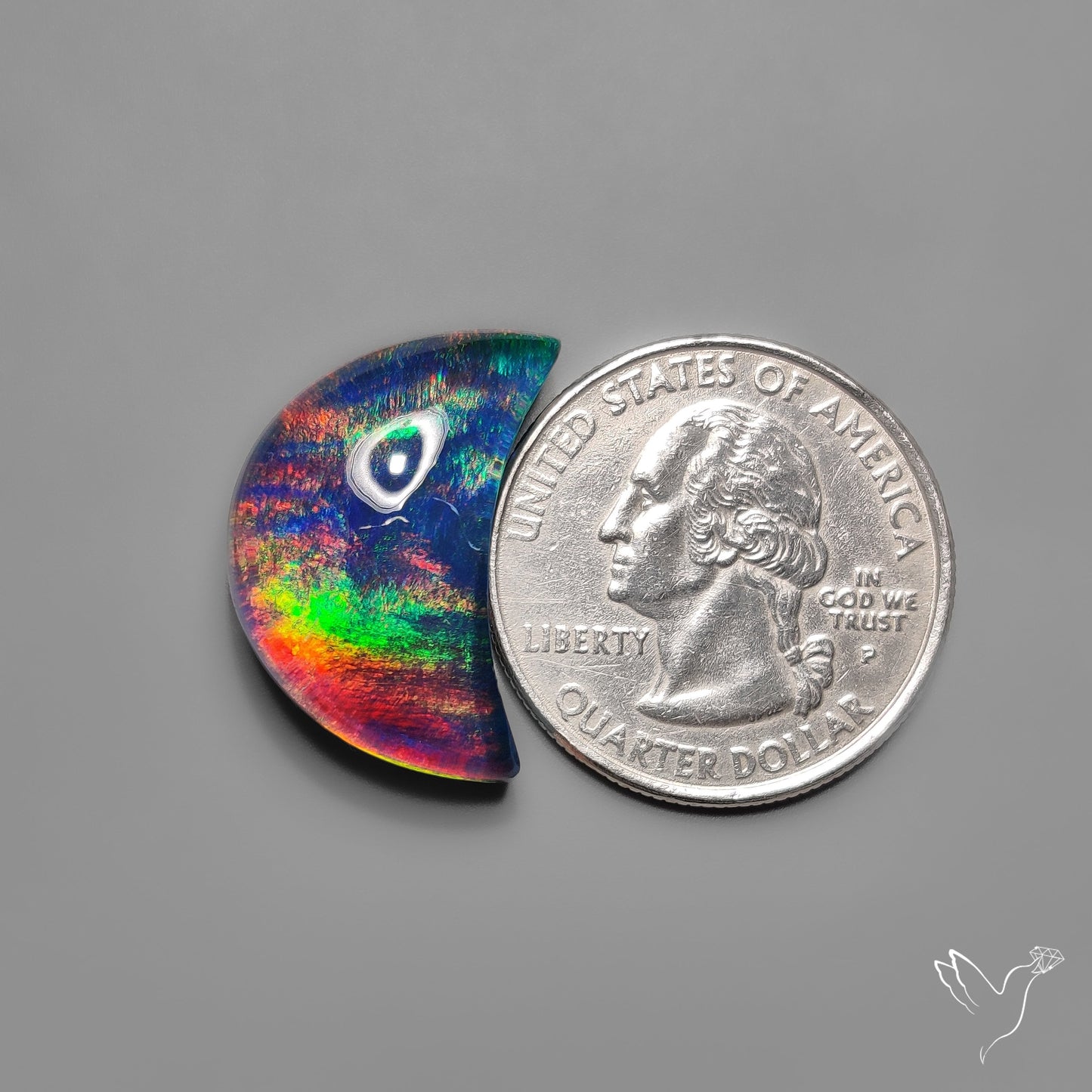 Aurora Opal Crescent Doublet