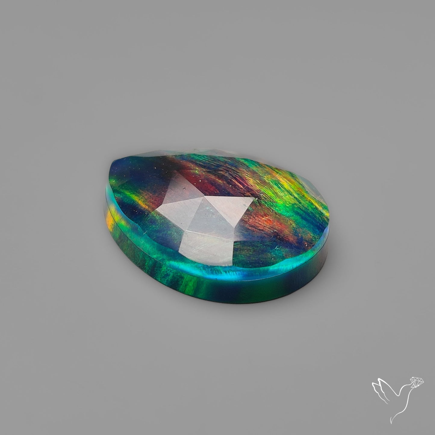 Rose Cut Aurora Opal Doublet