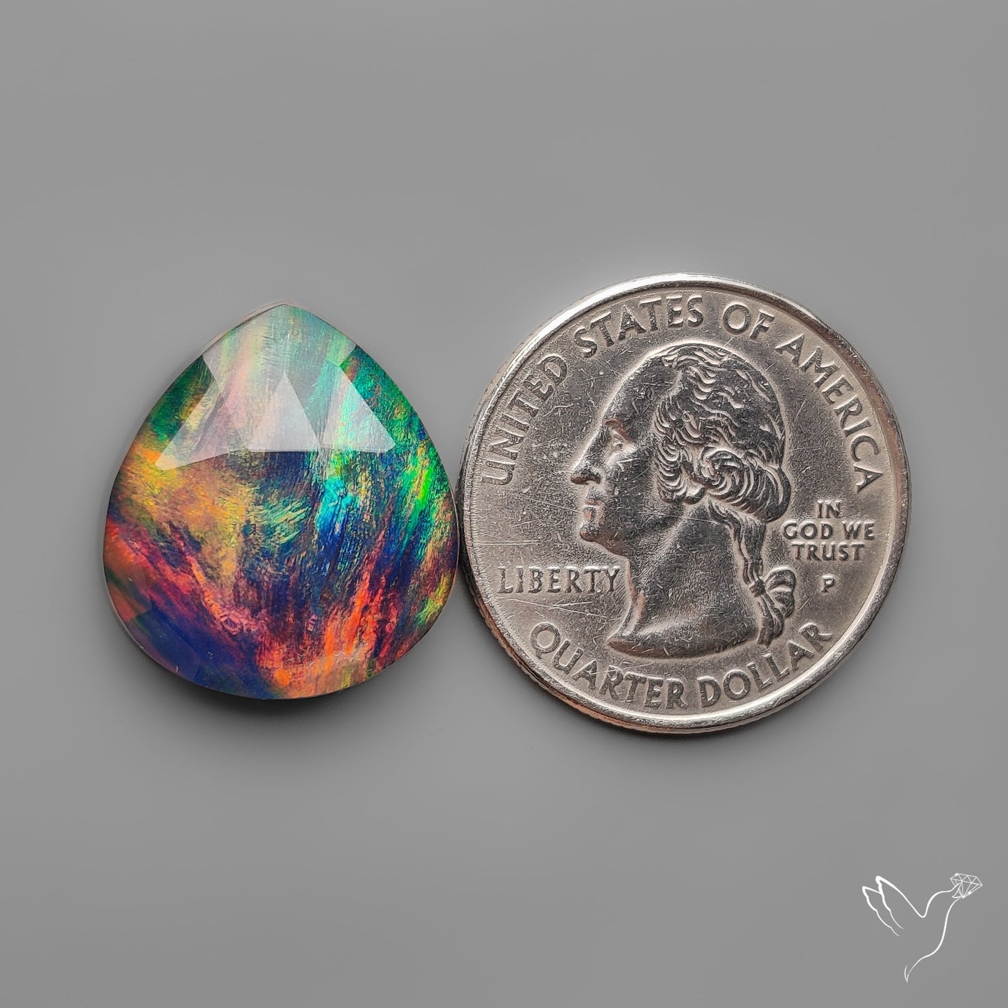 Rose Cut Aurora Opal Doublet