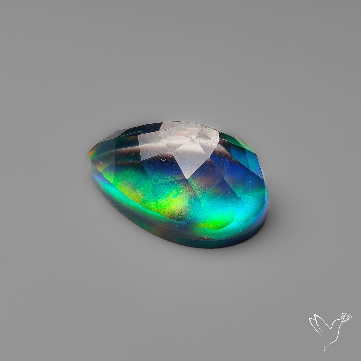 Rose Cut Aurora Opal Doublet