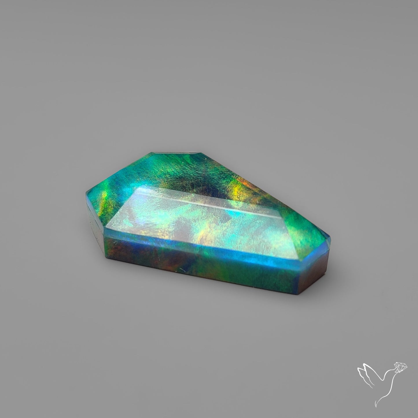 Step Cut Aurora Opal Doublet