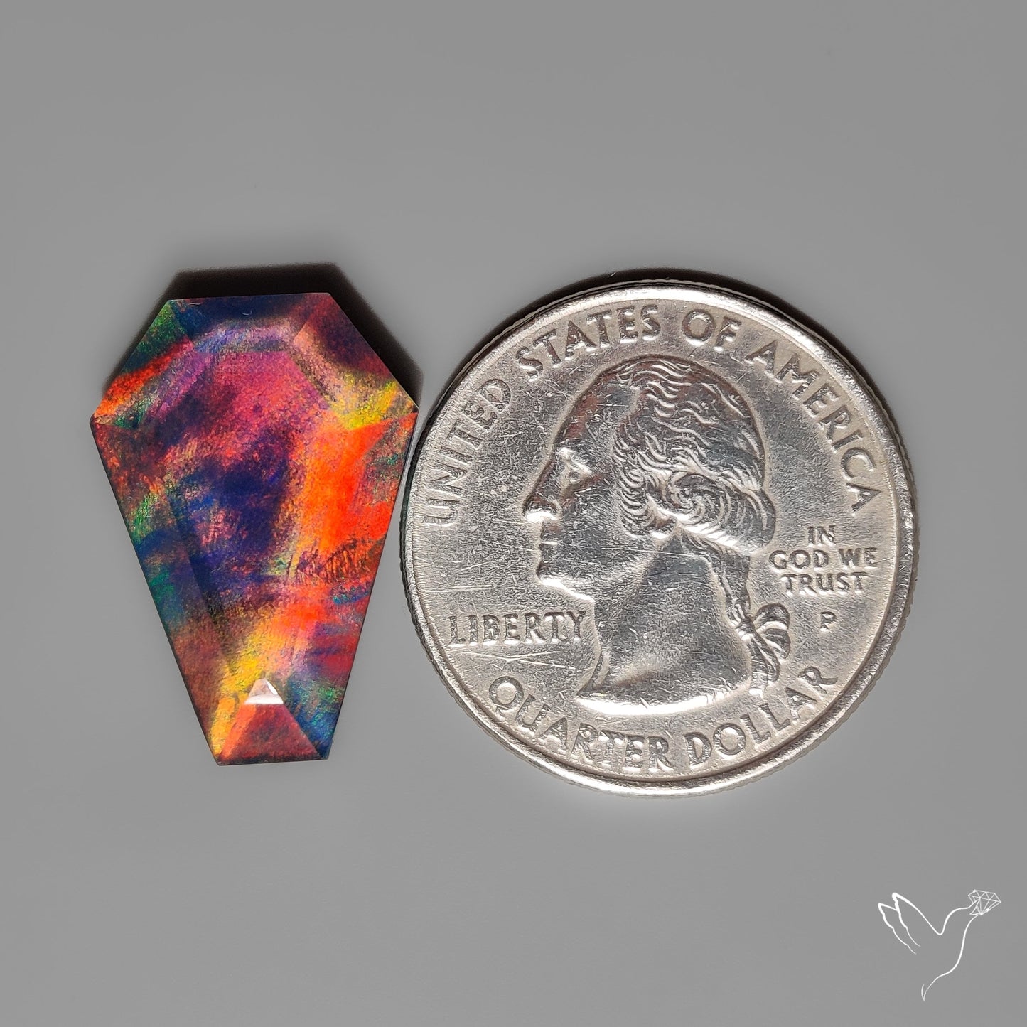 Step Cut Aurora Opal Doublet