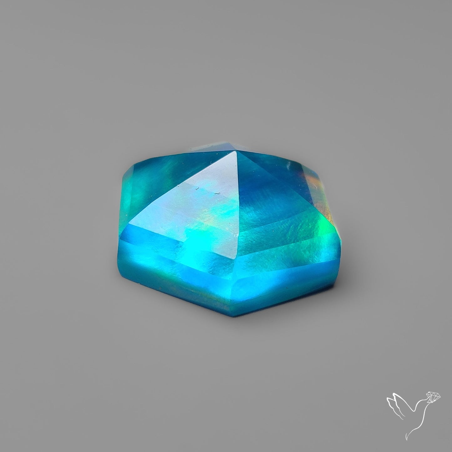 Step Cut Aurora Opal Doublet