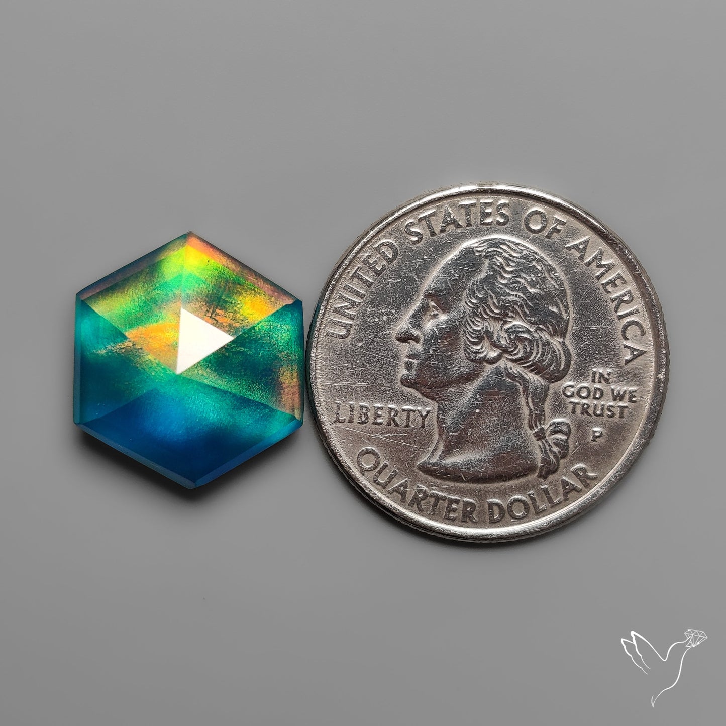 Step Cut Aurora Opal Doublet