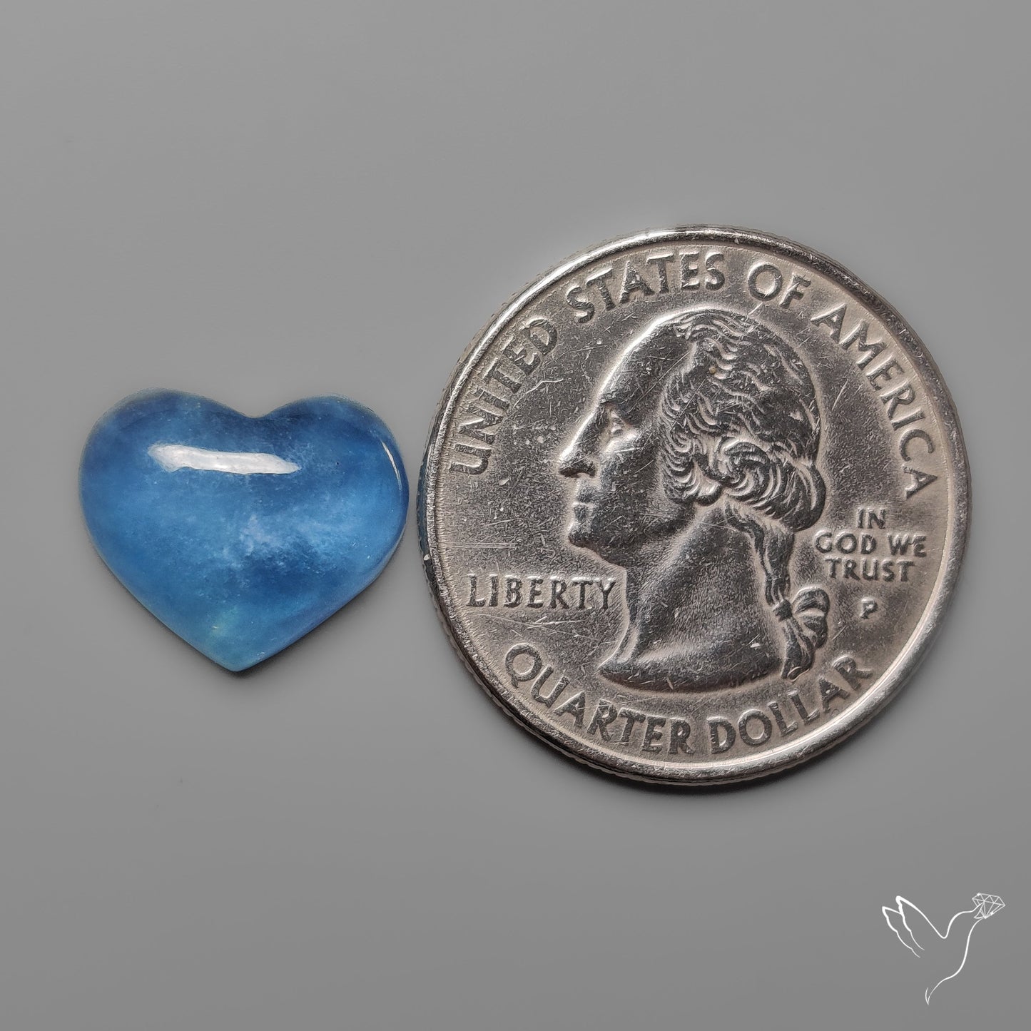 Aquamarine Heart Carving