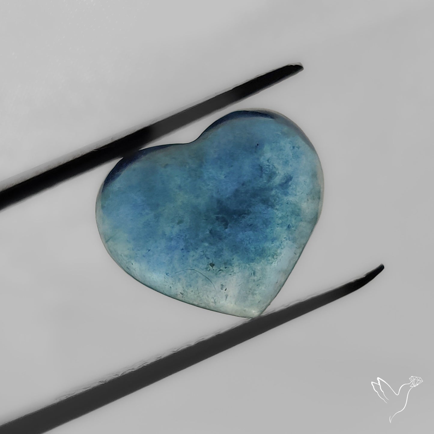 Aquamarine Heart Carving