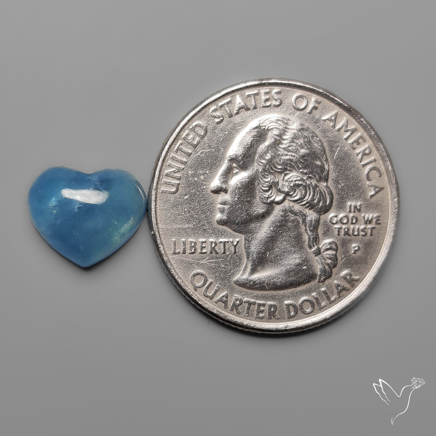 Aquamarine Heart Carving