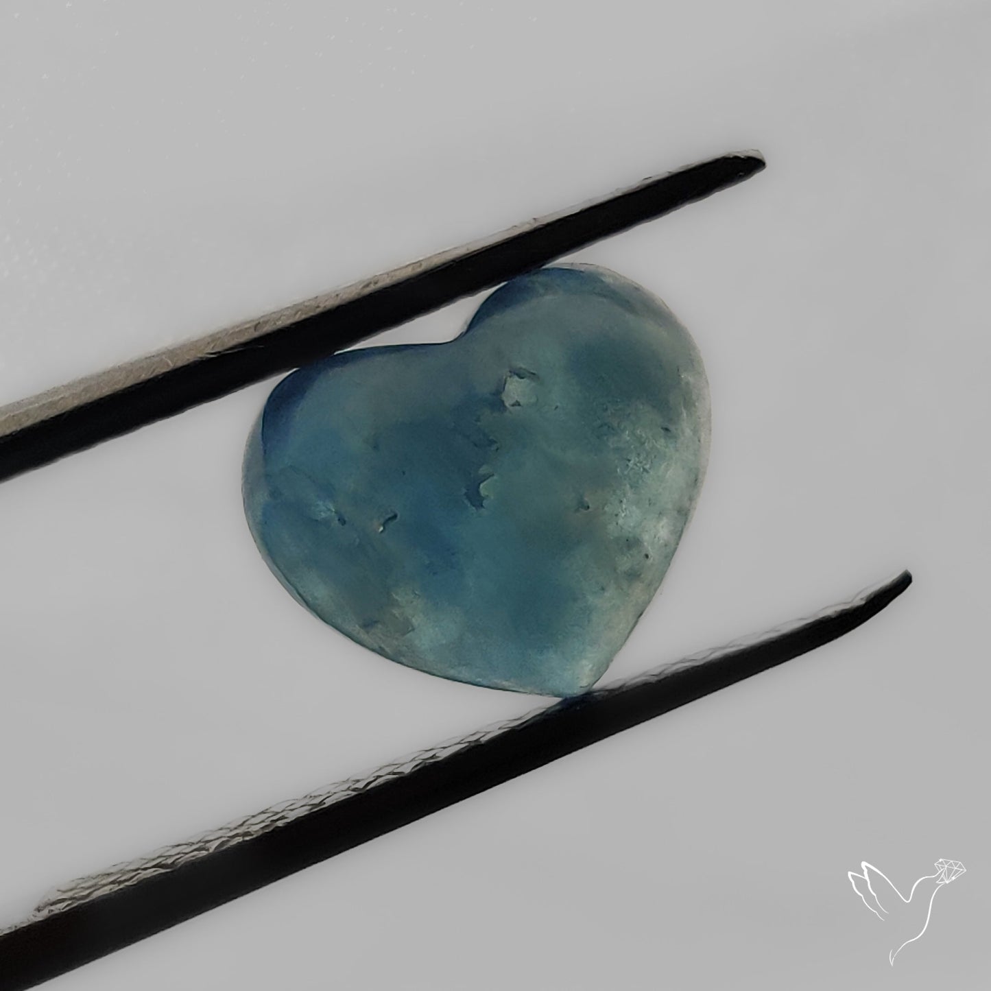 Aquamarine Heart Carving