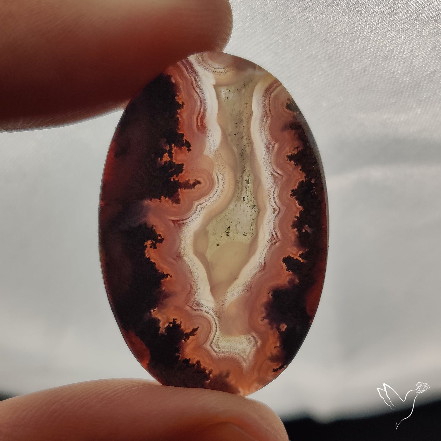 Moroccan Seam Agate Cabochon