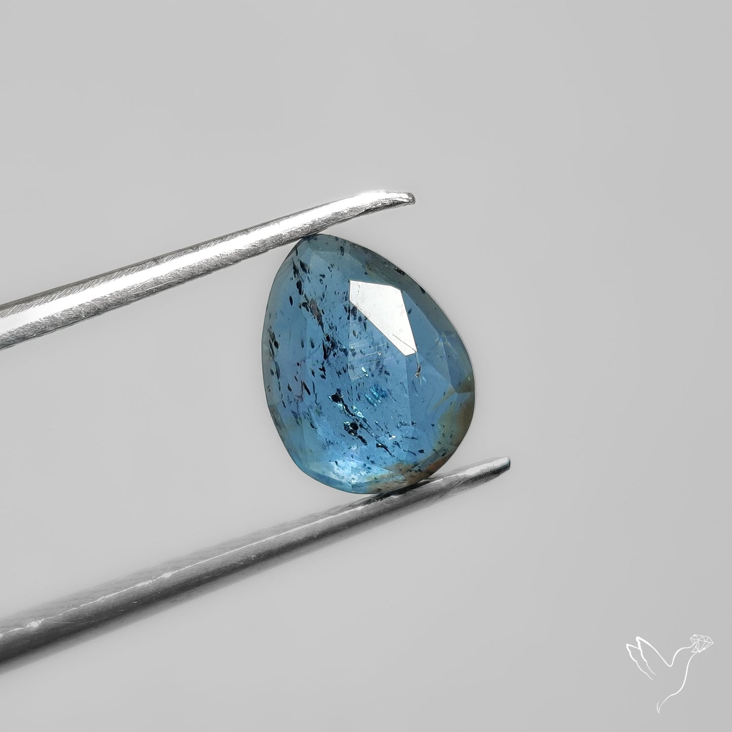 Rose Cut Teal Moss Kyanite