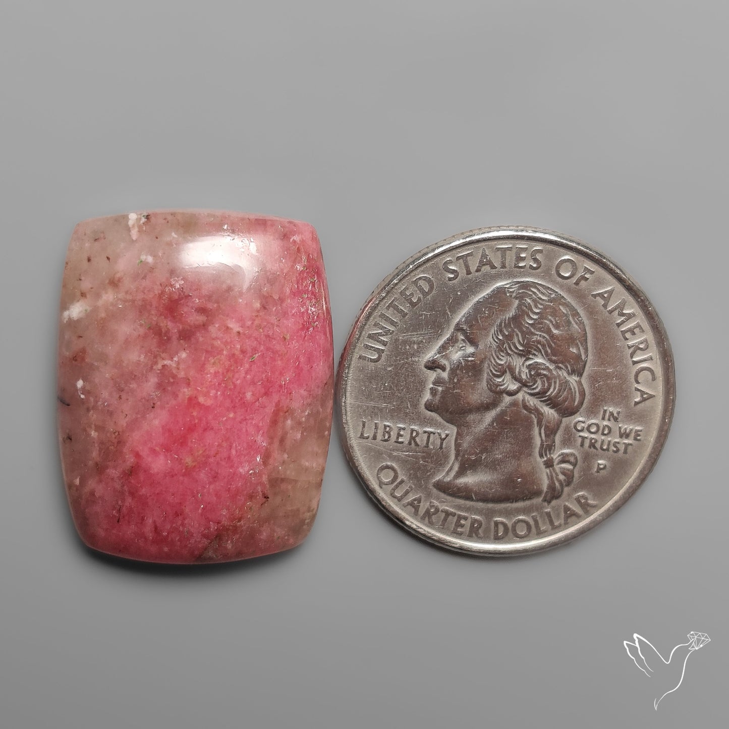 Rhodonite in Quartz Cabochon